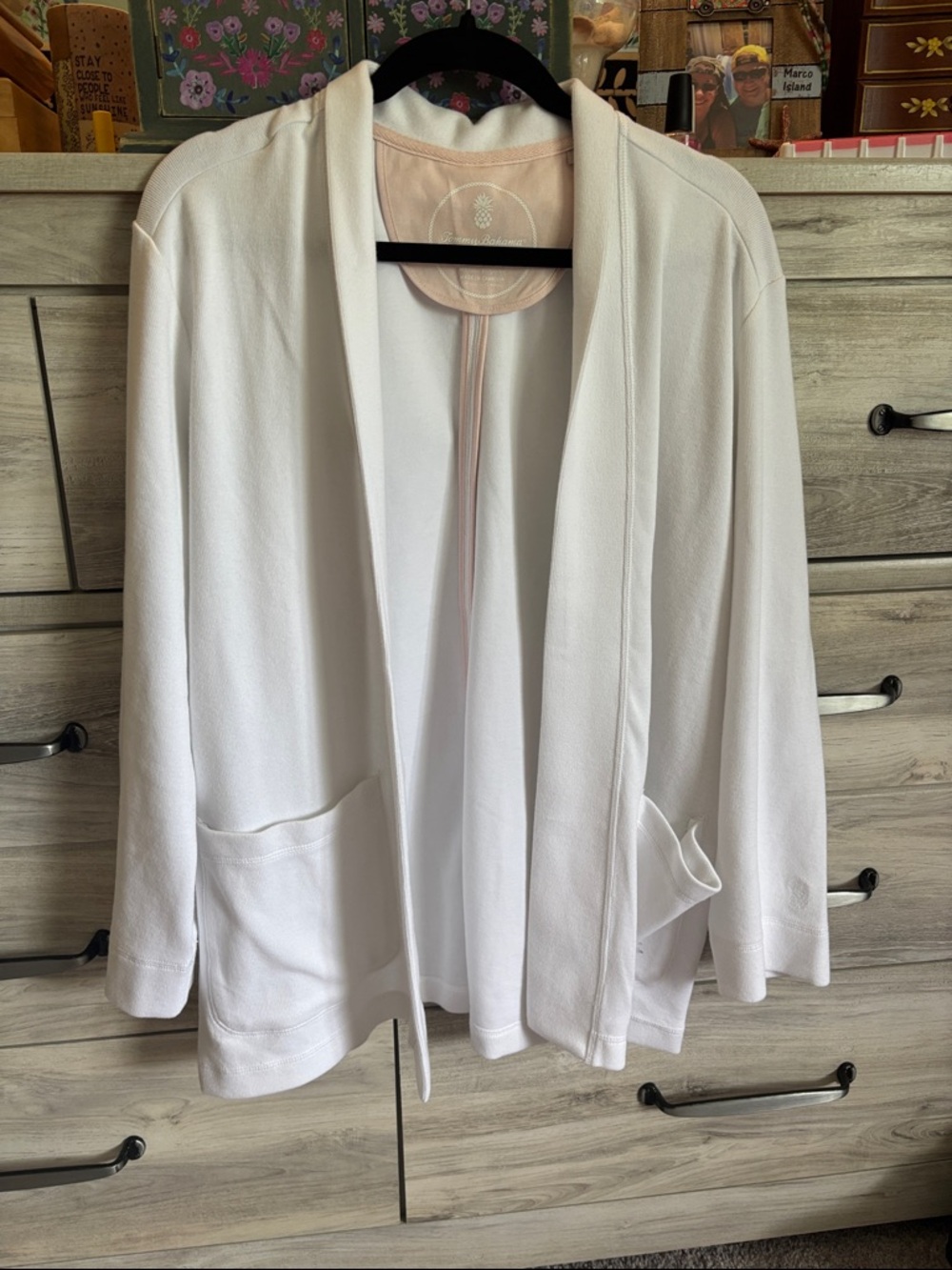 Tommy Bahama White Open-Front Cardigan